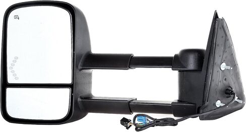 Power Control Tow Mirrors Compatible for 2004-2014 For Ford for F150 Truck Side Mirror with Heated Defrost Function Turn Signal Light Puddle Light Reflective Strip on the Back Manual Folding (A Pair in Saudi Arabia