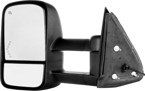 Power Control Tow Mirrors Compatible for 2004-2014 For Ford for F150 Truck Side Mirror with Heated Defrost Function Turn Signal Light Puddle Light Reflective Strip on the Back Manual Folding (A Pair in Saudi Arabia