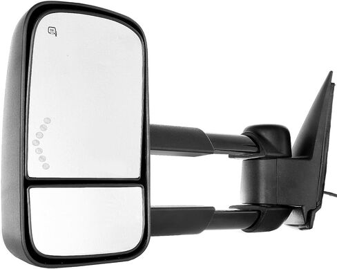 Power Control Tow Mirrors Compatible for 2004-2014 For Ford for F150 Truck Side Mirror with Heated Defrost Function Turn Signal Light Puddle Light Reflective Strip on the Back Manual Folding (A Pair in Saudi Arabia