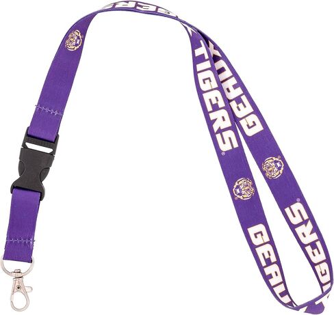 Desert Cactus Louisiana State University Lanyard LSU Tigers Geaux Car Keys ID Badge Holder Keychain Detachable Breakaway Snap Buckle (Yellow) in Kuwait