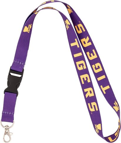 Desert Cactus Louisiana State University Lanyard LSU Tigers Geaux Car Keys ID Badge Holder Keychain Detachable Breakaway Snap Buckle (Yellow) in Kuwait