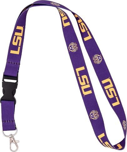 Desert Cactus Louisiana State University Lanyard LSU Tigers Geaux Car Keys ID Badge Holder Keychain Detachable Breakaway Snap Buckle (Yellow) in Kuwait