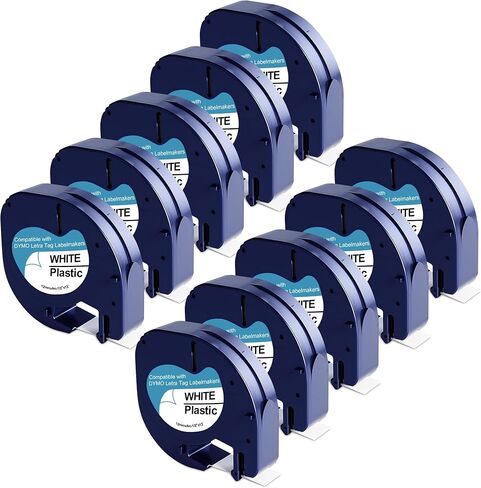 6 عبوات 91331 استبدال شريط الملصق الأبيض البلاستيكي ل dymo letratag تعبئة 12 مم × 4M 1/2 بوصة × 13 قدم العمل مع Dymo Letratag LT-100H LT-100T QX50 صانعو التسمية in Kuwait