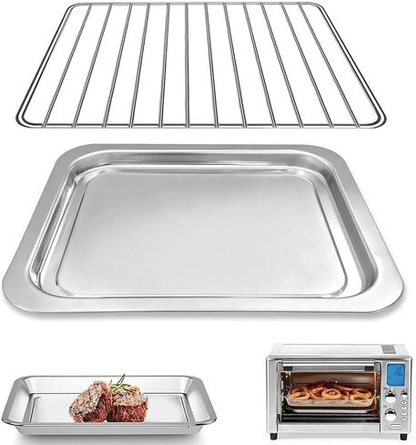إكسسوارات مقلاة الهواء GCQ لـ Emeril Lagasse 26 Qt Extra Air Air Fryer Consection Toaster Oven ، 3 قطع مجموعة من فئة الغذاء من الصلب مقلاة سلة سلة سلة سلة. in Kuwait