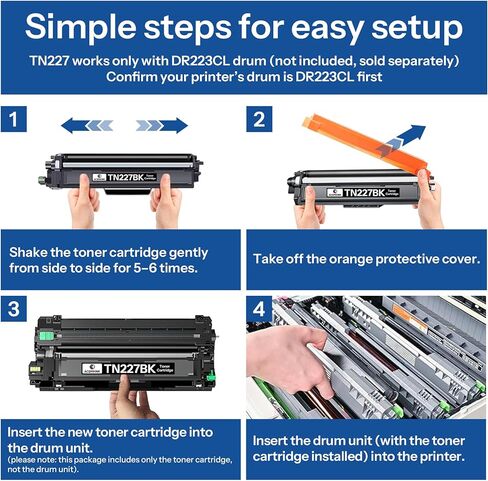 TN227 TN-227BK/C/M/Y استبدال خرطوشة الحبر عالية العائد للأخ TN227 TN-227 HL-L3270CDW MFC-L3770CDW HL-L3290CDW MFC-L3750CDW HL-L3210CW 4 PLUT in Kuwait