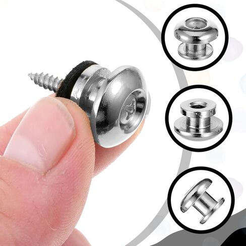 Guitar Strap Button, 6PCS Mushroom Style Guitar Strap Lock Button Electric Guitars Straps Locks Ukulele Bass Straps Buttons with Blocks for Bass Ukulele Electric in Saudi Arabia