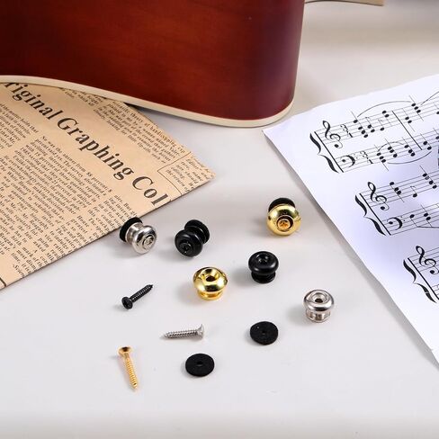 Guitar Strap Button, 6PCS Mushroom Style Guitar Strap Lock Button Electric Guitars Straps Locks Ukulele Bass Straps Buttons with Blocks for Bass Ukulele Electric in Saudi Arabia