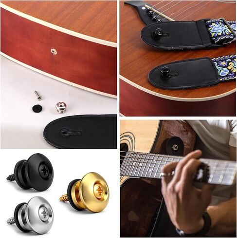 Guitar Strap Button, 6PCS Mushroom Style Guitar Strap Lock Button Electric Guitars Straps Locks Ukulele Bass Straps Buttons with Blocks for Bass Ukulele Electric in Saudi Arabia