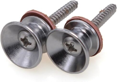 2 Pcs Guitar Strap Buttons Lock Guitar Strap Locks Pins with Mounting Screws Metal End Pins Anti Slipping Guitar Strap Lock Parts Accessories Music Parts for Electric Guitar Bass Ukulele in Saudi Arabia