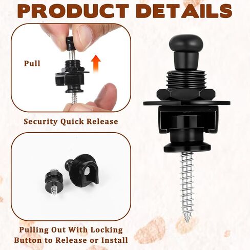 2 Pack Guitar Strap Locks Black Strap Locks Electric Guitar Bass Guitars for Electric Guitars in Kuwait