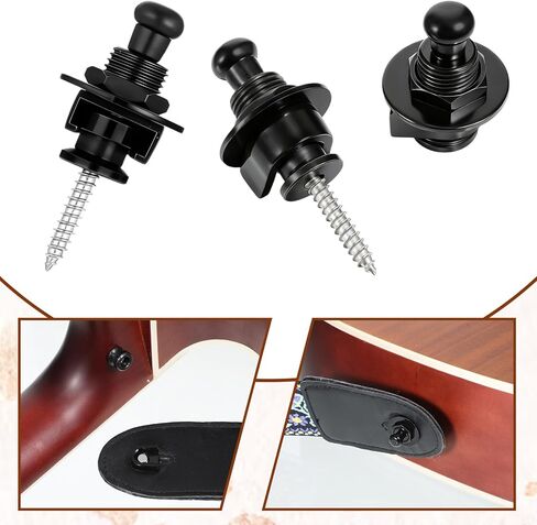 2 Pack Guitar Strap Locks Black Strap Locks Electric Guitar Bass Guitars for Electric Guitars in Kuwait
