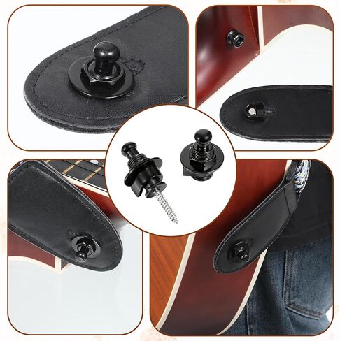 2 Pack Guitar Strap Locks Black Strap Locks Electric Guitar Bass Guitars for Electric Guitars in Kuwait