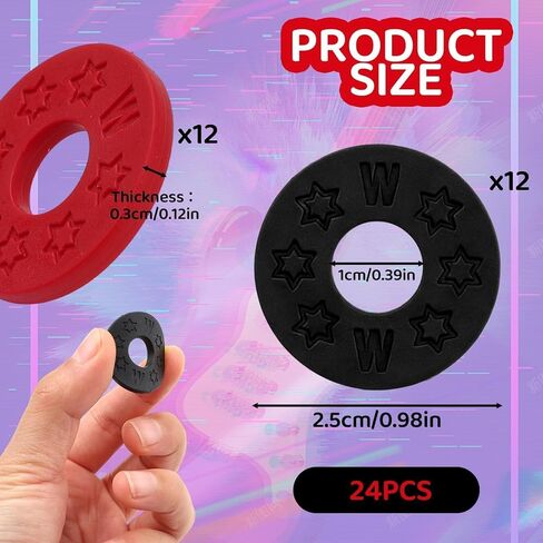 24 Pack Silicone Guitar Strap Locks, Soft Rubber Strap Blocks & Gaskets, Secure Guitar Locks for Electric & Acoustic Guitars, Basses, Ukuleles, Universal Instrument Strap Protector in Saudi Arabia