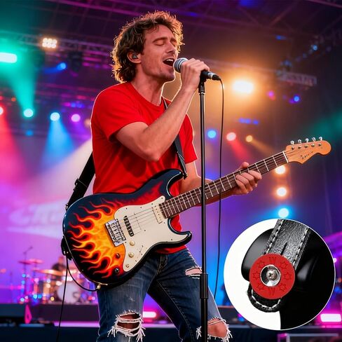 24 Pack Silicone Guitar Strap Locks, Soft Rubber Strap Blocks & Gaskets, Secure Guitar Locks for Electric & Acoustic Guitars, Basses, Ukuleles, Universal Instrument Strap Protector in Saudi Arabia