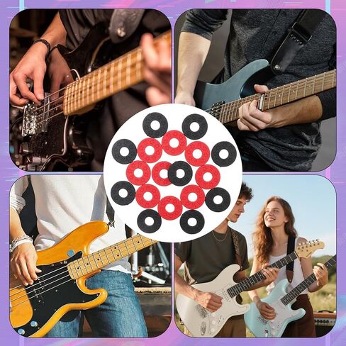 24 Pack Silicone Guitar Strap Locks, Soft Rubber Strap Blocks & Gaskets, Secure Guitar Locks for Electric & Acoustic Guitars, Basses, Ukuleles, Universal Instrument Strap Protector in Saudi Arabia
