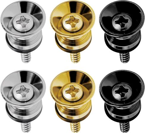 6 PCS Guitar Strap Locks Buttons Metal End Pins Guitar Parts Electric Guitars Strap Locks for Guitars Bass Ukulele in Saudi Arabia
