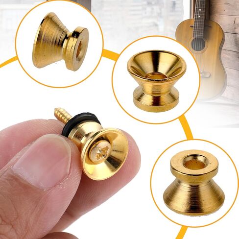 6 PCS Guitar Strap Locks Buttons Metal End Pins Guitar Parts Electric Guitars Strap Locks for Guitars Bass Ukulele in Saudi Arabia