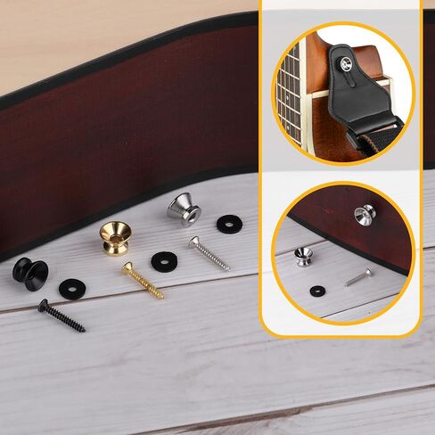 6 PCS Guitar Strap Locks Buttons Metal End Pins Guitar Parts Electric Guitars Strap Locks for Guitars Bass Ukulele in Saudi Arabia