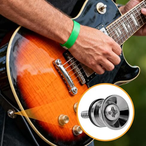6 PCS Guitar Strap Locks Buttons Metal End Pins Guitar Parts Electric Guitars Strap Locks for Guitars Bass Ukulele in Saudi Arabia