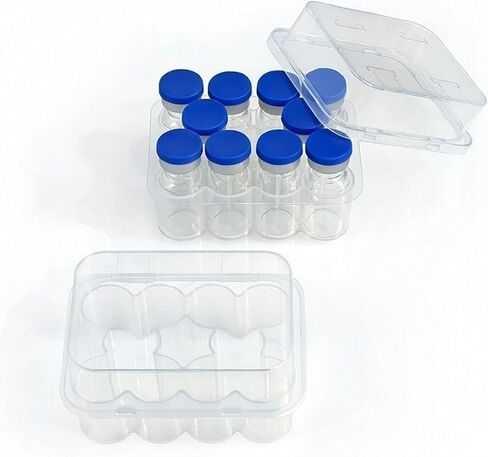 2 Pack Peptide Case for 3ml Vials, Insulin Vial Holder for Fridge, Peptide Storage Organizer Case Holds 10 3ml Bottles, Keep Peptides Organized and Clean, Diabetic Supplies in Saudi Arabia