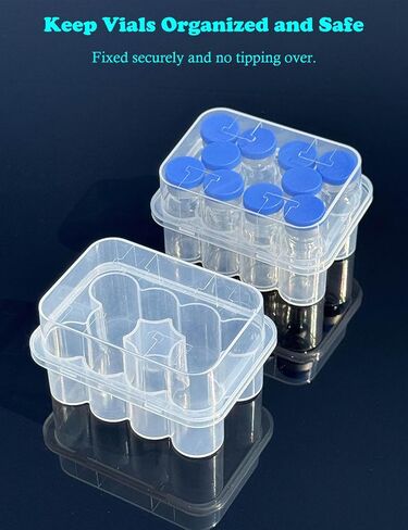 2 Pack Peptide Case for 3ml Vials, Insulin Vial Holder for Fridge, Peptide Storage Organizer Case Holds 10 3ml Bottles, Keep Peptides Organized and Clean, Diabetic Supplies in Saudi Arabia