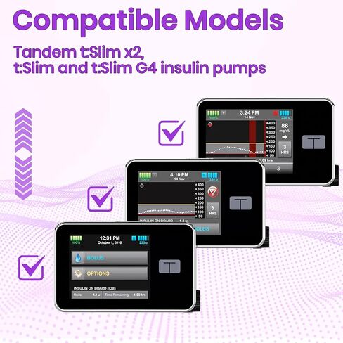Tandem t:Slim X2 Pump Case with 360° Rotating Belt Clip, t Slim Pump Case Sturdy & Durable Clip, Insulin Pump Holder Compatible with t:Slim/t:Slim G4, Tandem Holster Accessories (Purple) in Saudi Arabia