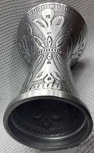 Egyptian Darbuka Drum Doumbek Tombak, Silver, 22cm (8.75") Head, 41cm Height, Aluminum Body, Synthetic Skin, Includes Soft Bag and Tuning Key in Kuwait