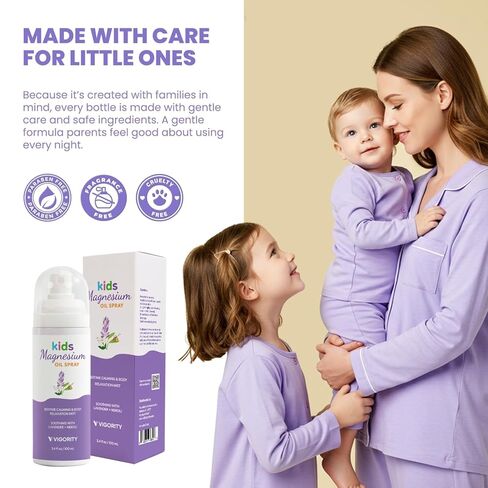 Kids Magnesium Sleep Spray with Lavender & Neroli – Calming Bedtime Mist for Legs, Feet & Body – Gentle Magnesium Oil Spray for Kids – Aromatherapy Pillow & Room Spray for Relaxation & Comfort in Kuwait
