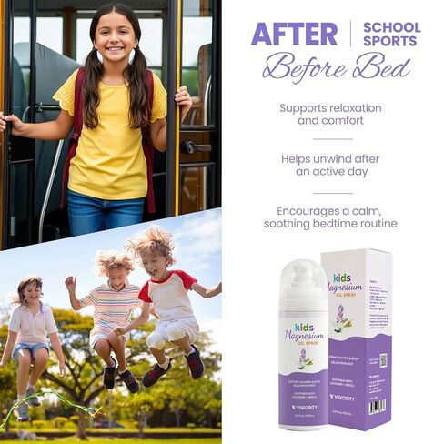 Kids Magnesium Sleep Spray with Lavender & Neroli – Calming Bedtime Mist for Legs, Feet & Body – Gentle Magnesium Oil Spray for Kids – Aromatherapy Pillow & Room Spray for Relaxation & Comfort in Kuwait