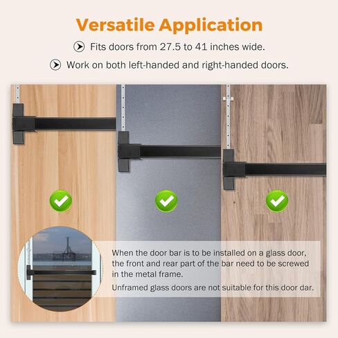 BEAMNOVA 26.7in Metallic + 26.7in Black Vertical Rod Door Panic Bar Exit Device Commercial Door Push Lock Set in Saudi Arabia
