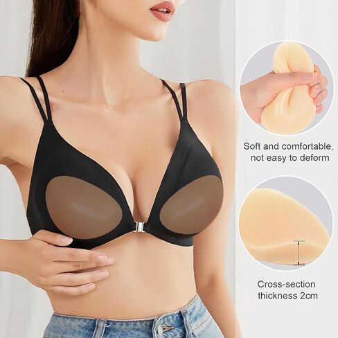 إدراج حمالة الصدرية السيليكون اللزجة - منصات الضغط اللاصقة القابلة لإعادة الاستخدام ، حشو الثدي غير الملحوم إدراج محسن حمالة الصدر ، حشو السيليكون للحمالات ، البيكينيات ، ملابس السباحة ، البيج ، زوج واحد in Kuwait