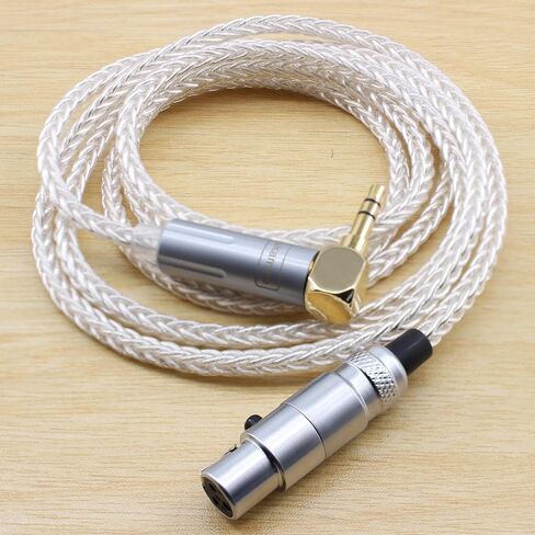 youkamoo 3.5mm الزاوية اليمنى الذكور 8 Core Silver Plated Plated Praded Upgrade Cable متوافق مع AKG Q701 K240 K240S K702 K141 K171 K181 K271S M220 Pioneer HDJ-2000 Headphones 1.22M in Saudi Arabia