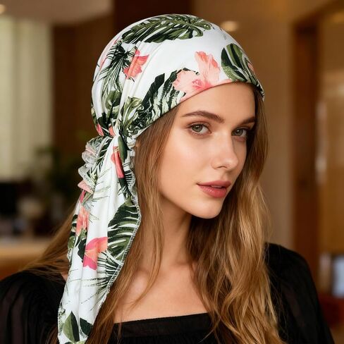 4Pcs Chemo Headwear for Women Pre Tied Turbans Cotton Head Scarf Breast Cancer Hat Gifts for Cancer Patients in Saudi Arabia