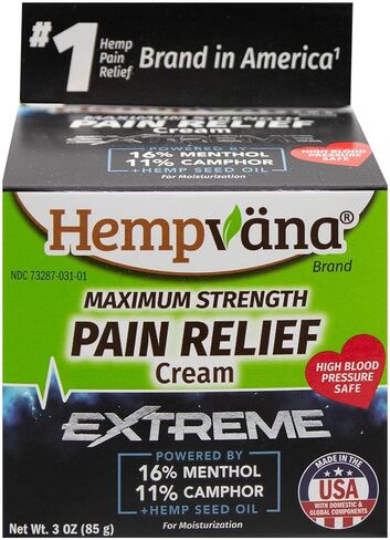 كريم هيمبفانا الشديد لتخفيف الآلام، كما رأينا على شاشة التلفزيون، تخفيف مكثف مدعوم بأقصى قدر من القوة 16% المنثول و11% الكافور، وزيت بذور القنب من أجل عدم الراحة السريعة للعضلات والمفاصل والظهر، صنع في الولايات المتحدة الأمريكية in Kuwait