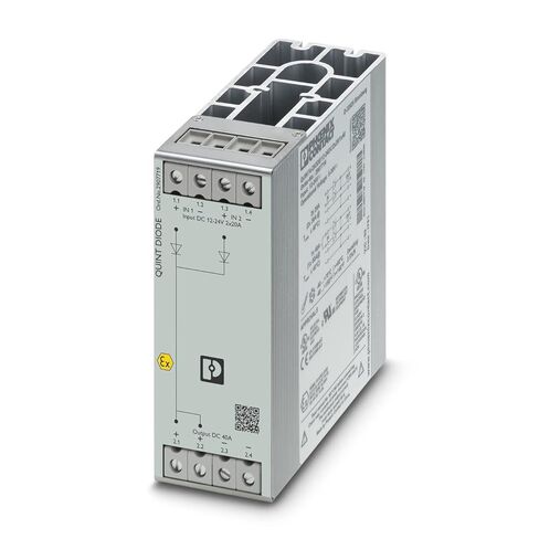 Phoenix Contact 2907719 DIN Rail Diode Module QUINT4-DIODE/ 12-24DC/2X20/1X40، الإدخال: 12-24 VDC/2x20 A أو 1x40 A، الإخراج: 12-24VDC 20 A (التكرار) in Kuwait