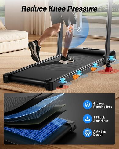 CURSOR FITNESS 15% Walking Pad Treadmill with Incline 0.6-6.2MPH Foldable Quiet Walking Pad for Home Small 2.5HP Under Desk Compact Treadmill with 300LBS Capacity in Kuwait