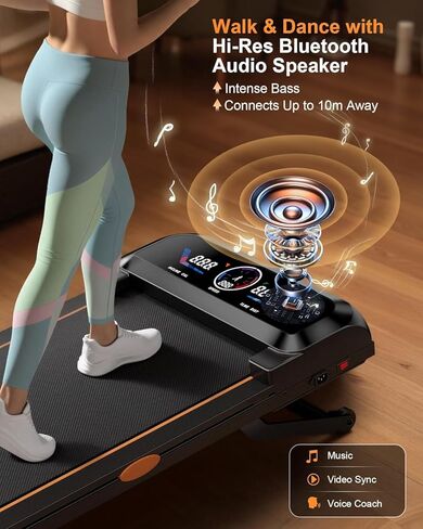 جهاز سير للمشي مع انحدار تلقائي بنسبة 15% و12 مستوى، جهاز مشي تحت المكتب للمنزل بسعة 450 رطل، وسادة مشي مع ميل، شاشة RGB UI، مكبر صوت بلوتوث وتطبيق، أجهزة مشي مكتبية هادئة بقوة 3.5 حصان in Kuwait