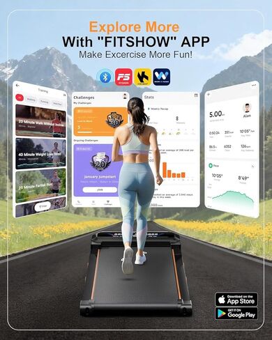 جهاز سير للمشي مع انحدار تلقائي بنسبة 15% و12 مستوى، جهاز مشي تحت المكتب للمنزل بسعة 450 رطل، وسادة مشي مع ميل، شاشة RGB UI، مكبر صوت بلوتوث وتطبيق، أجهزة مشي مكتبية هادئة بقوة 3.5 حصان in Kuwait