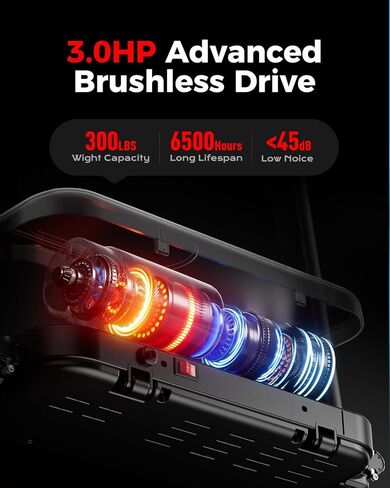 جهاز مشي قابل للطي للمنزل صغير مع ميل - جهاز مشي هادئ بقوة 3.0 حصان مع مقابض، سعة 300 رطل، جهاز مشي محمول 3 في 1 للمكتب المنزلي للجري والركض والمشي in Kuwait