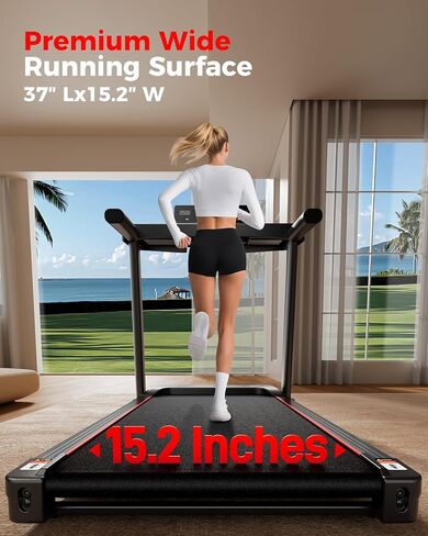 جهاز مشي قابل للطي للمنزل صغير مع ميل - جهاز مشي هادئ بقوة 3.0 حصان مع مقابض، سعة 300 رطل، جهاز مشي محمول 3 في 1 للمكتب المنزلي للجري والركض والمشي in Kuwait