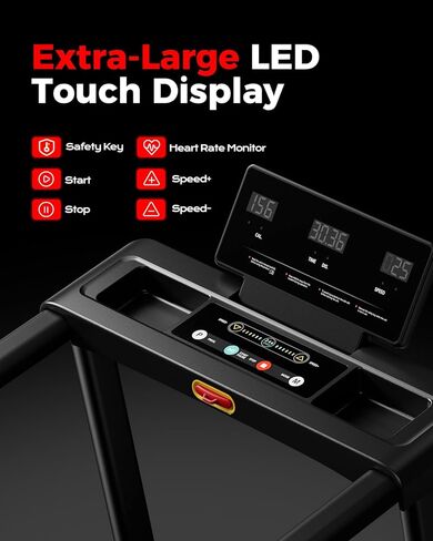 جهاز مشي قابل للطي للمنزل صغير مع ميل - جهاز مشي هادئ بقوة 3.0 حصان مع مقابض، سعة 300 رطل، جهاز مشي محمول 3 في 1 للمكتب المنزلي للجري والركض والمشي in Kuwait