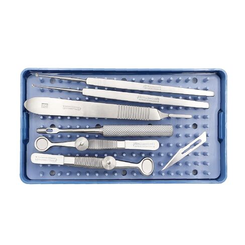 Stellmacher Ophthalmic Chalazion Management Kit, 8-Piece Reusable German Stainless Steel Instrument Set with Sterilization Tray (8 Pcs) in Kuwait