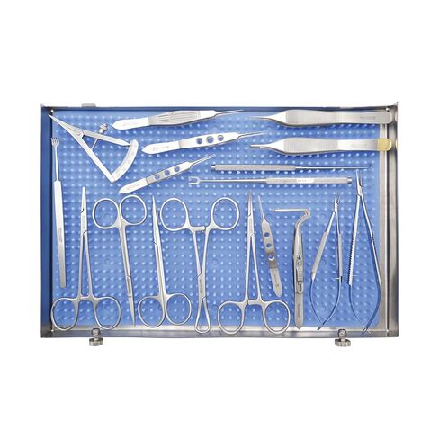 Stellmacher Blepharoplasty Ophthalmic Set, 19-Piece Reusable Stainless Steel Instrument Kit with Autoclavable Tray (19 Pcs) in Kuwait