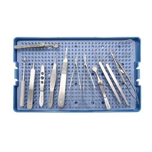 Stellmacher Ophthalmic Office Based Kit, 15-Piece Reusable German Stainless Steel Instrument Set with Autoclavable Tray (15 Pcs) in Kuwait