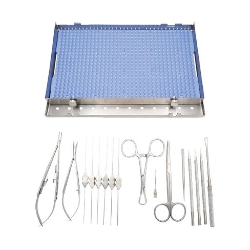 STELLMACHER Probing & Syringing Set, 17-Piece Ophthalmic Instrument Kit, Stainless Steel Tools with Autoclavable Storage Tray (17 Pcs) in Kuwait