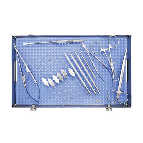 STELLMACHER Probing & Syringing Set, 17-Piece Ophthalmic Instrument Kit, Stainless Steel Tools with Autoclavable Storage Tray (17 Pcs) in Kuwait