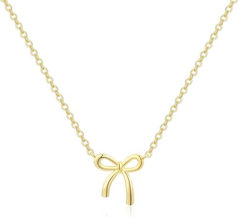 TOBENY Gold Necklace for Women Trendy 14K Gold Plated Dainty Bow Heart Cross Pendant Necklaces Cute Simple Pearl Diamond Paperclip Butterfly Italian Horn Choker Necklaces for Women Gift Jewelry in Kuwait