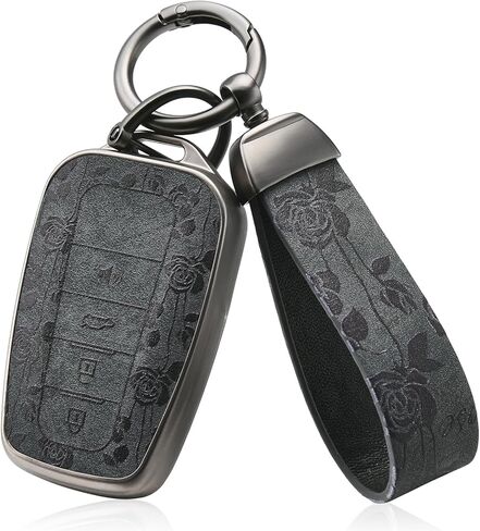 Energrick for Toyota Key Fob مع سلسلة مفاتيح ، وني ناعمة ، واقي من الحالات ، واميئران ، واميئذار ، وميض ، 2020-2022 Highlander Corolla Prius ، 2018-2024 RAV4 Camry Avalon C-HR GT86 (Rose Black) in Saudi Arabia