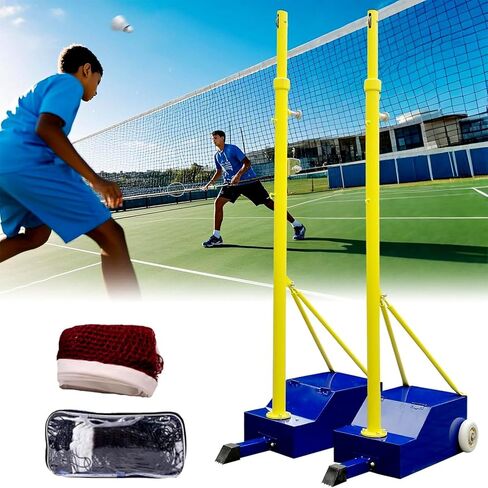 Adjustable 5-6.9ft Portable Banton Poles with Wheels, Heavy Duty Stand for Backyard, Park, Stadium & School Use - Perfect for Sports & Recreational Activities. in Saudi Arabia