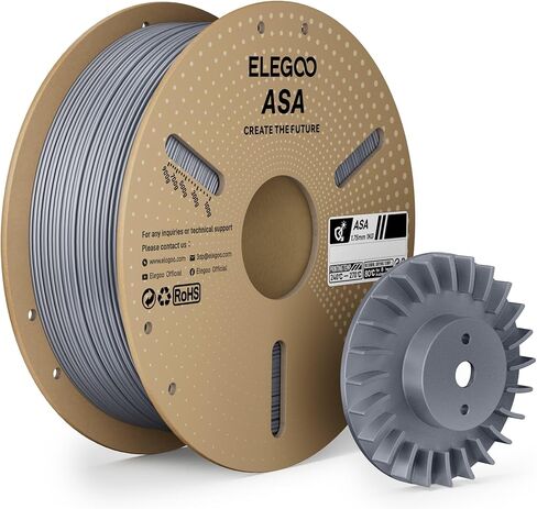 ELEGOO ASA Filament 1.75mm Deep Black 1KG, UV & Weather Resistant 3D Printer Filament for Outdoor Functional Parts, High Impact Strength Engineering Grad 1kg Spool (2.2lbs) Fit for FDM Printers in Kuwait